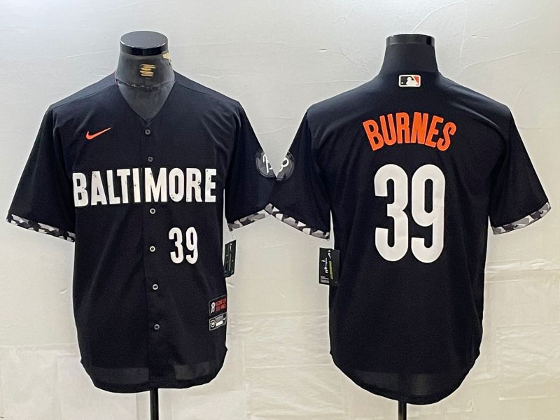 Men Baltimore Orioles #39 Burnes Black City Edition Nike 2024 MLB Jersey style 5->->MLB Jersey